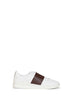 Sneakers Open Royco in vitello nappato bianco e marrone corteccia