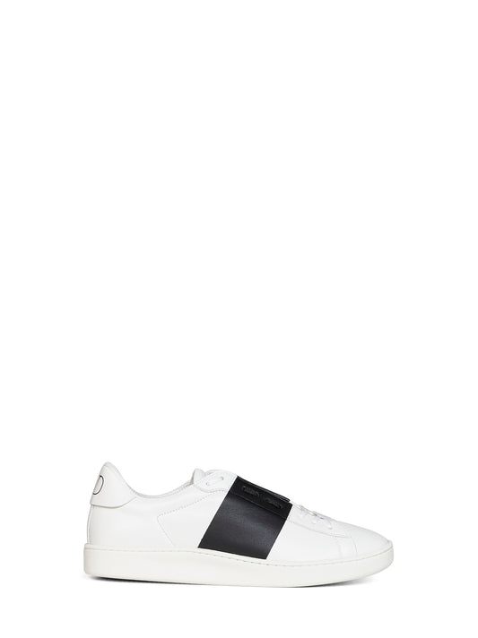 Sneakers Open Royco in vitello nappato bianco e nero