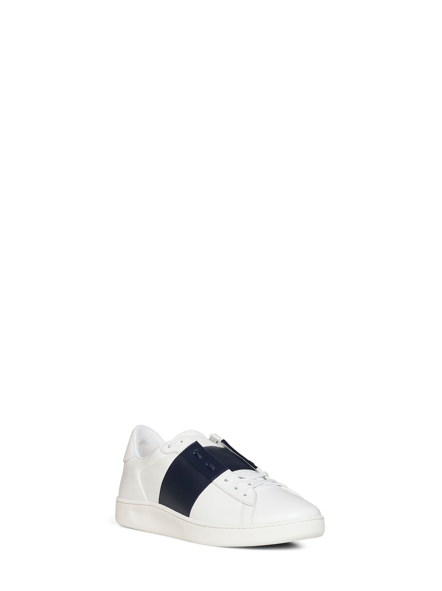 Sneakers Open Royco in vitello nappato bianco e blu navy
