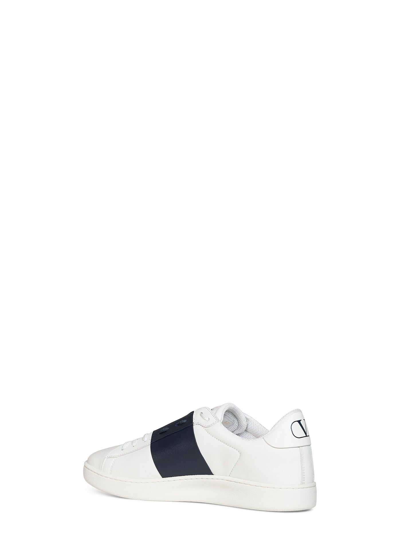 Sneakers Open Royco in vitello nappato bianco e blu navy