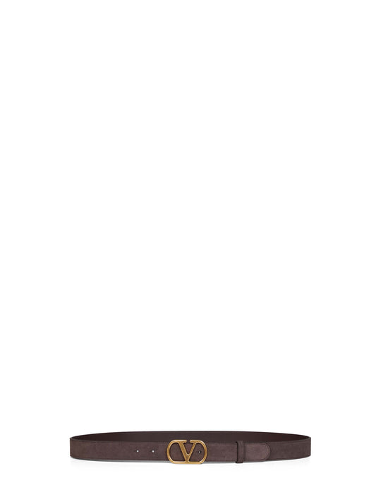 Brown suede VLogo Singature belt