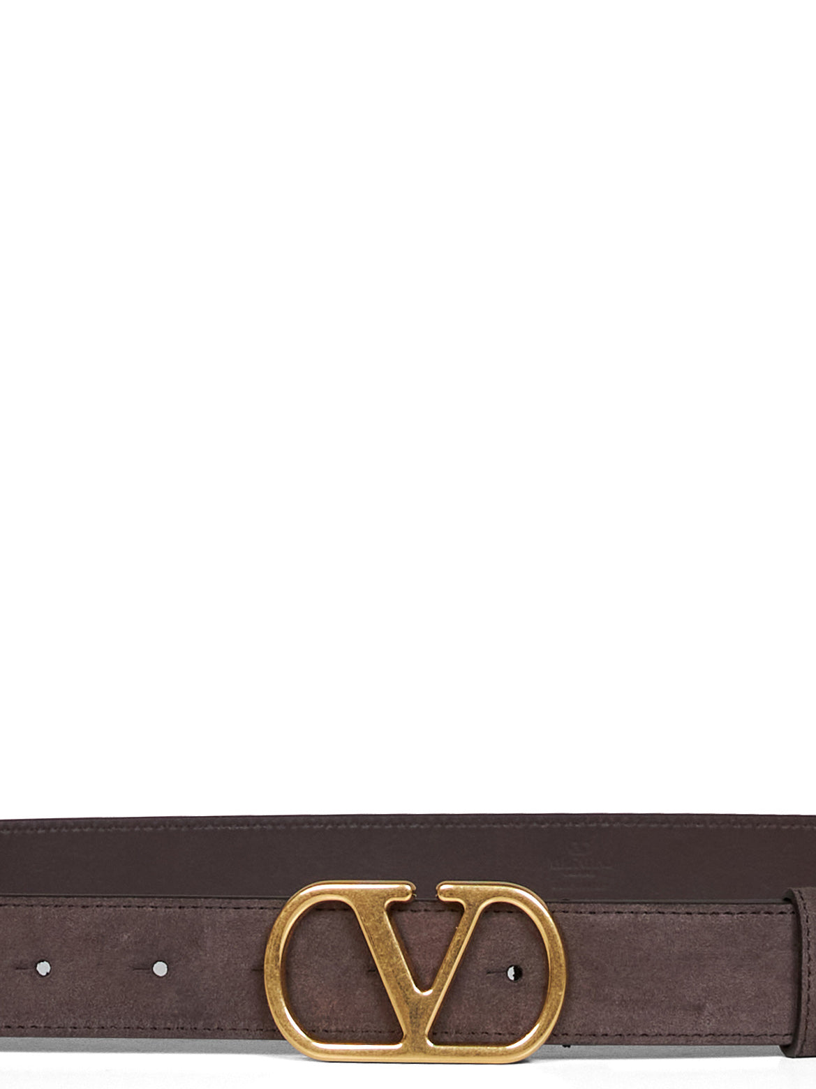 Cintura VLogo Singature in suede marrone