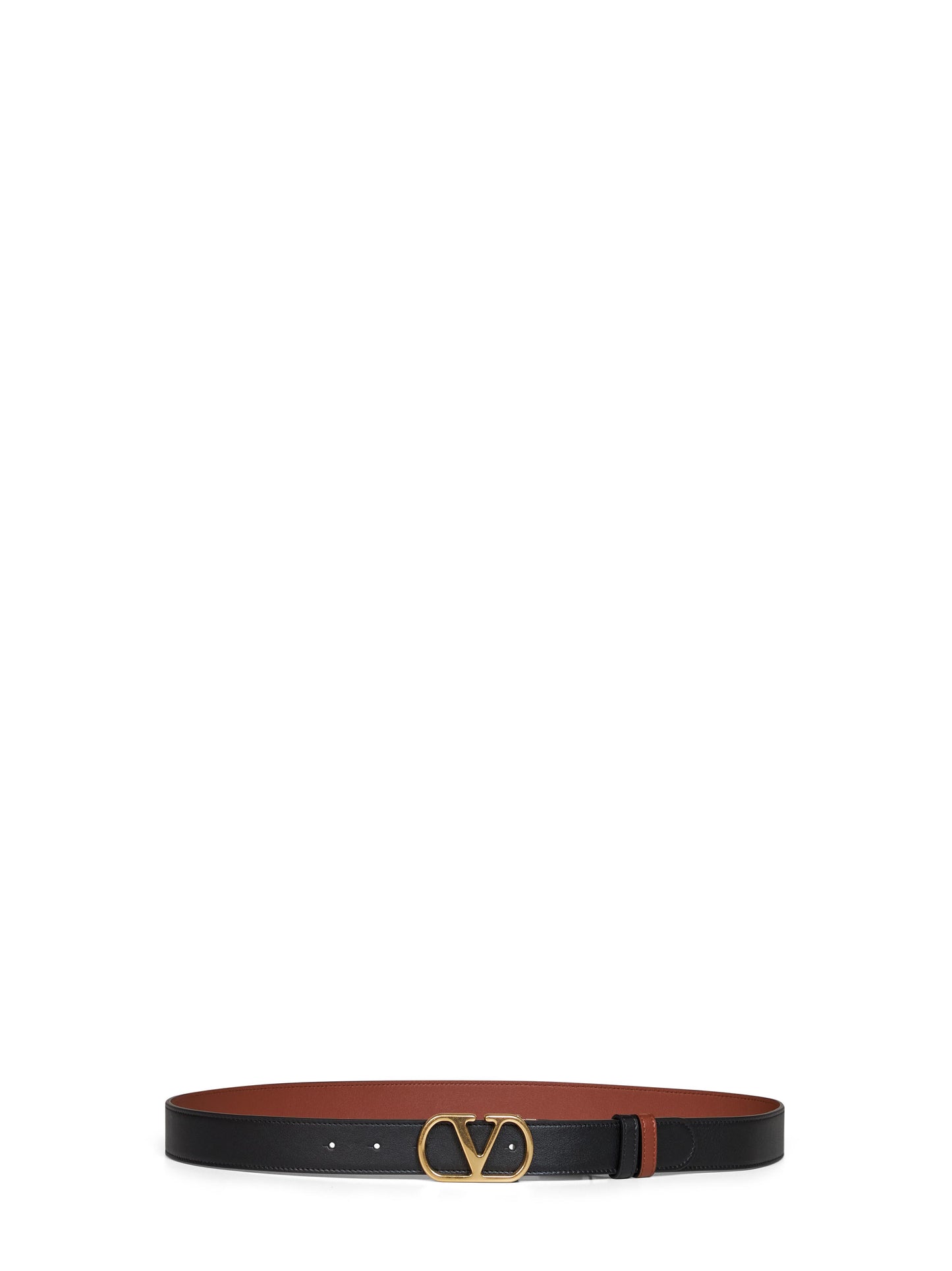 Black and deep caramel VLogo Signature reversible belt