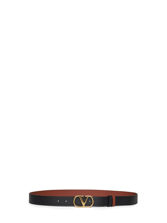 Black and deep caramel VLogo Signature reversible belt