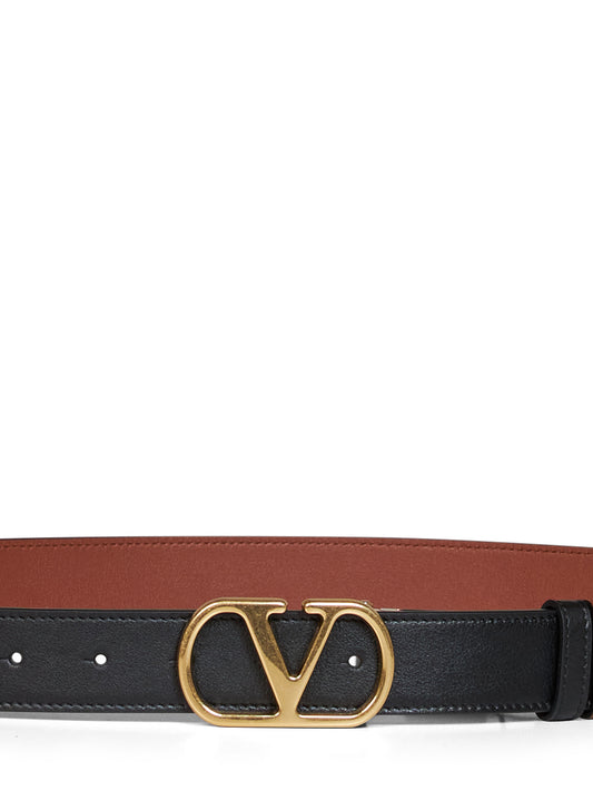 Black and deep caramel VLogo Signature reversible belt
