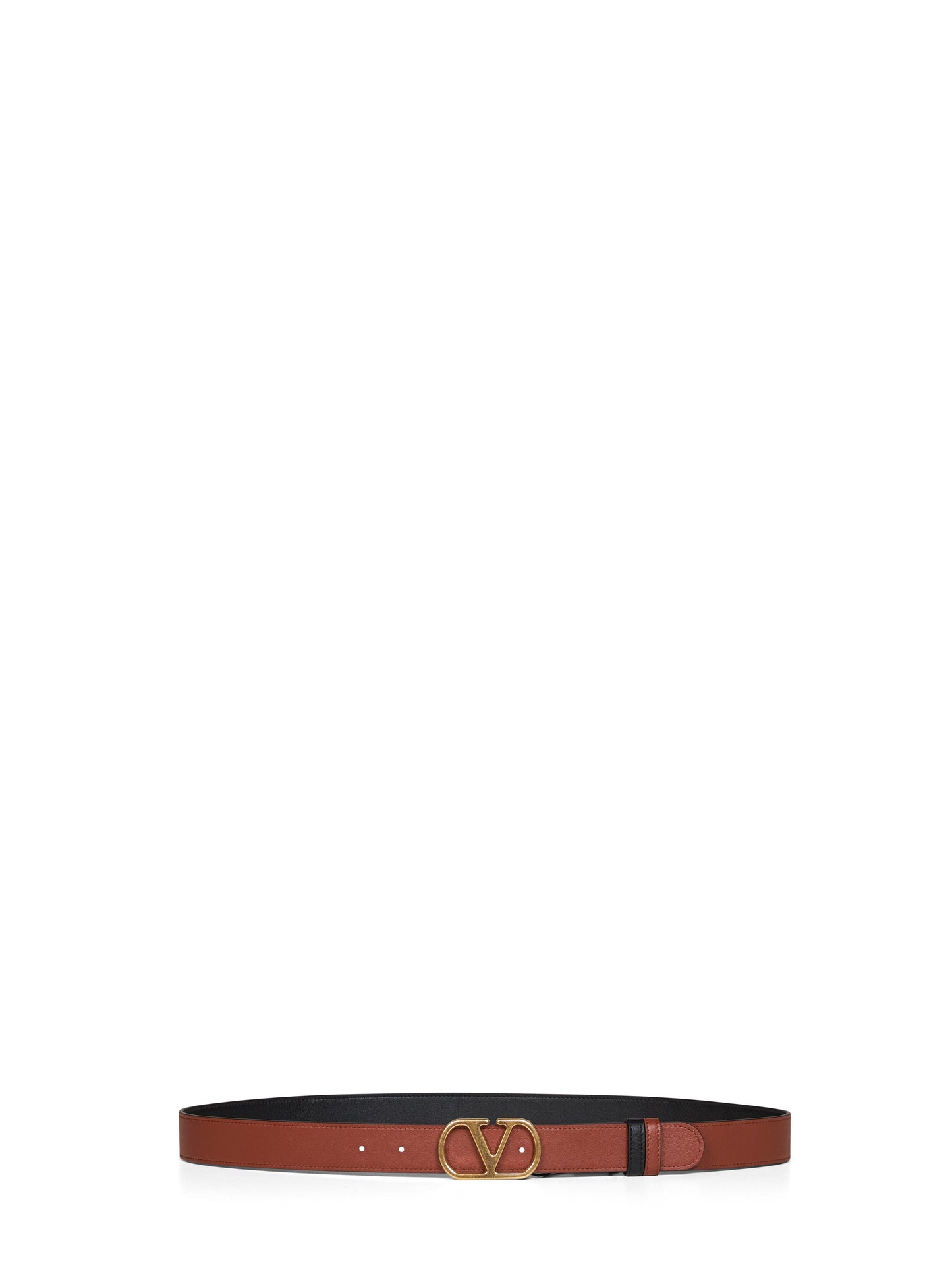 Black and deep caramel VLogo Signature reversible belt