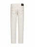 Jeans affusolati in denim di cotone stretch avorio