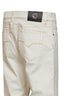 Jeans affusolati in denim di cotone stretch avorio