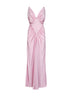 Pastel pink liquid viscose jersey evening dress