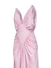 Pastel pink liquid viscose jersey evening dress