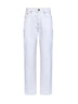 White garment-dyed denim high-rise jeans