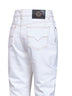 White garment-dyed denim high-rise jeans