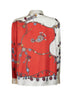 Orange printed silk twill shirt