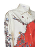 Orange printed silk twill shirt