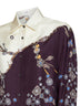 Burgundy printed silk twill shirt