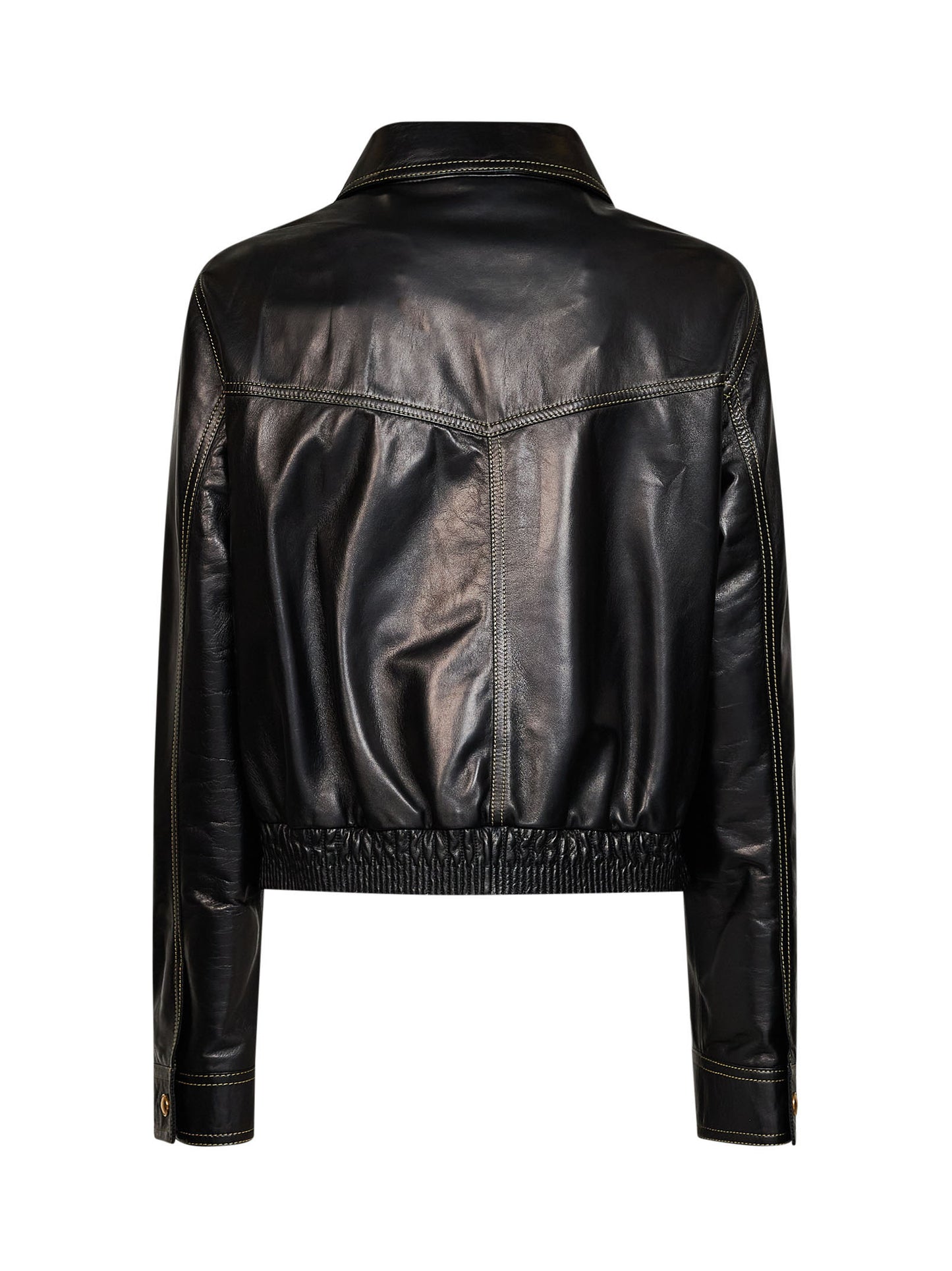 Black nappa leather blouson