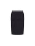 Black knit midi skirt with jacquard details