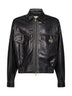 Black piuma nappa leather blouson
