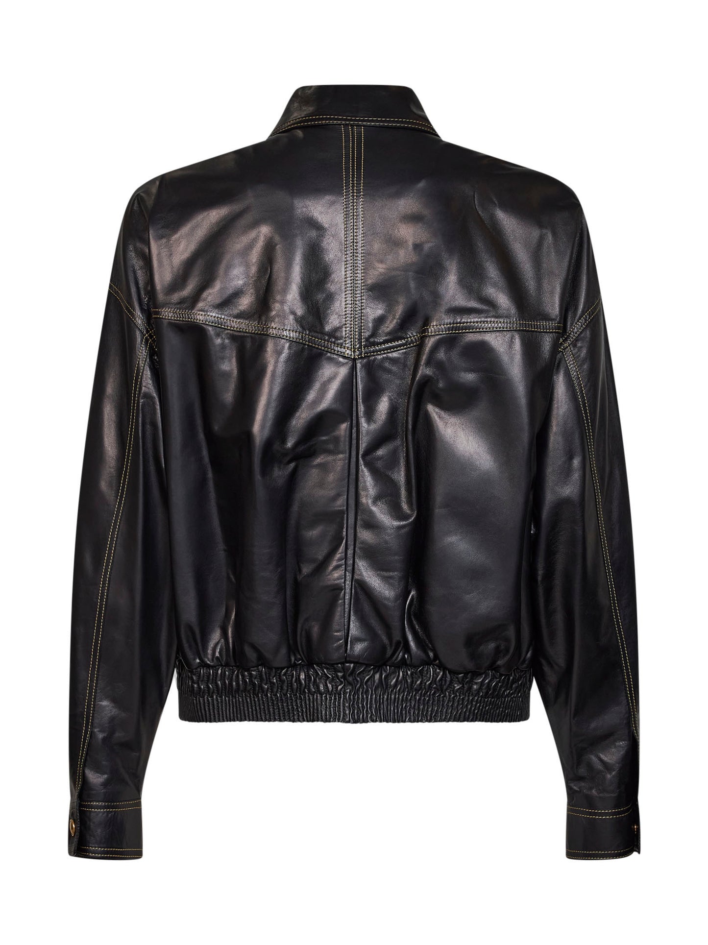 Black piuma nappa leather blouson