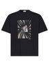 Black cotton jersey printed regular T-shirt