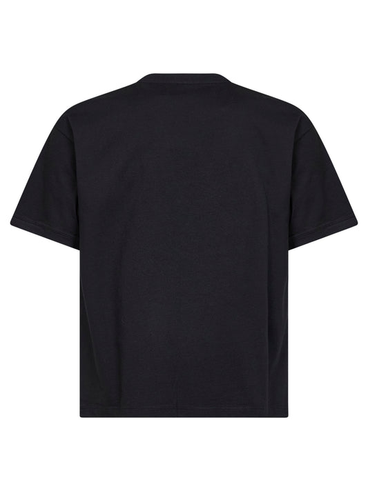 Black cotton jersey printed regular T-shirt
