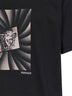 Black cotton jersey printed regular T-shirt