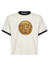 T-shirt in jersey di cotone avorio con stampa