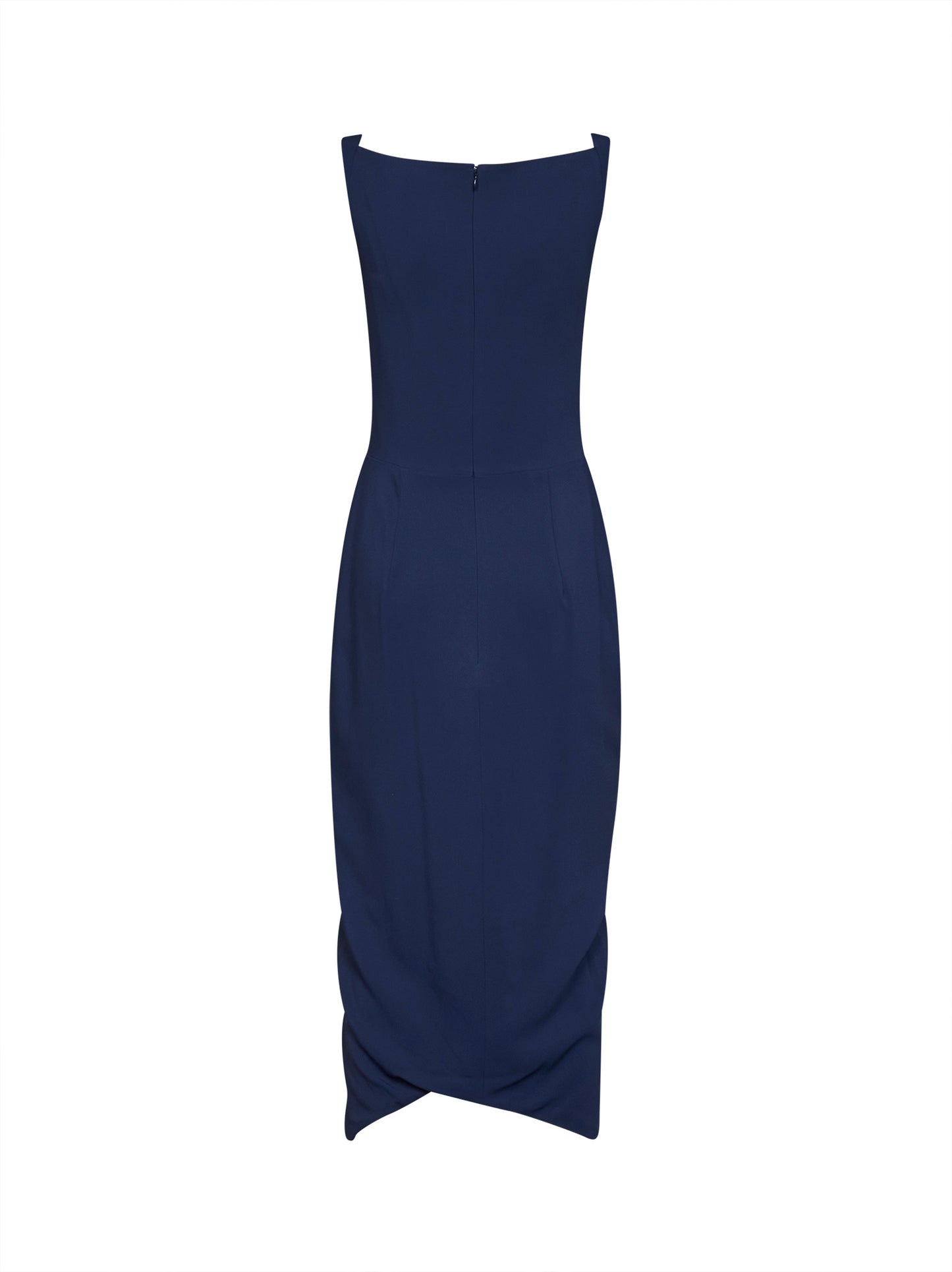 Abito midi Panther in viscosa stretch blu navy<BR/>