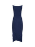 Abito midi Panther in viscosa stretch blu navy<BR/>