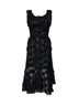 Black polka dot crepe Ginnie Frill midi dress