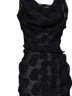Black polka dot crepe Ginnie Frill midi dress