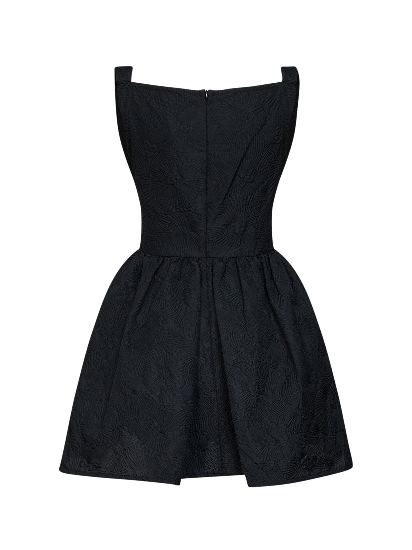 Miniabito Mini Sunday in jacquard floreale nero