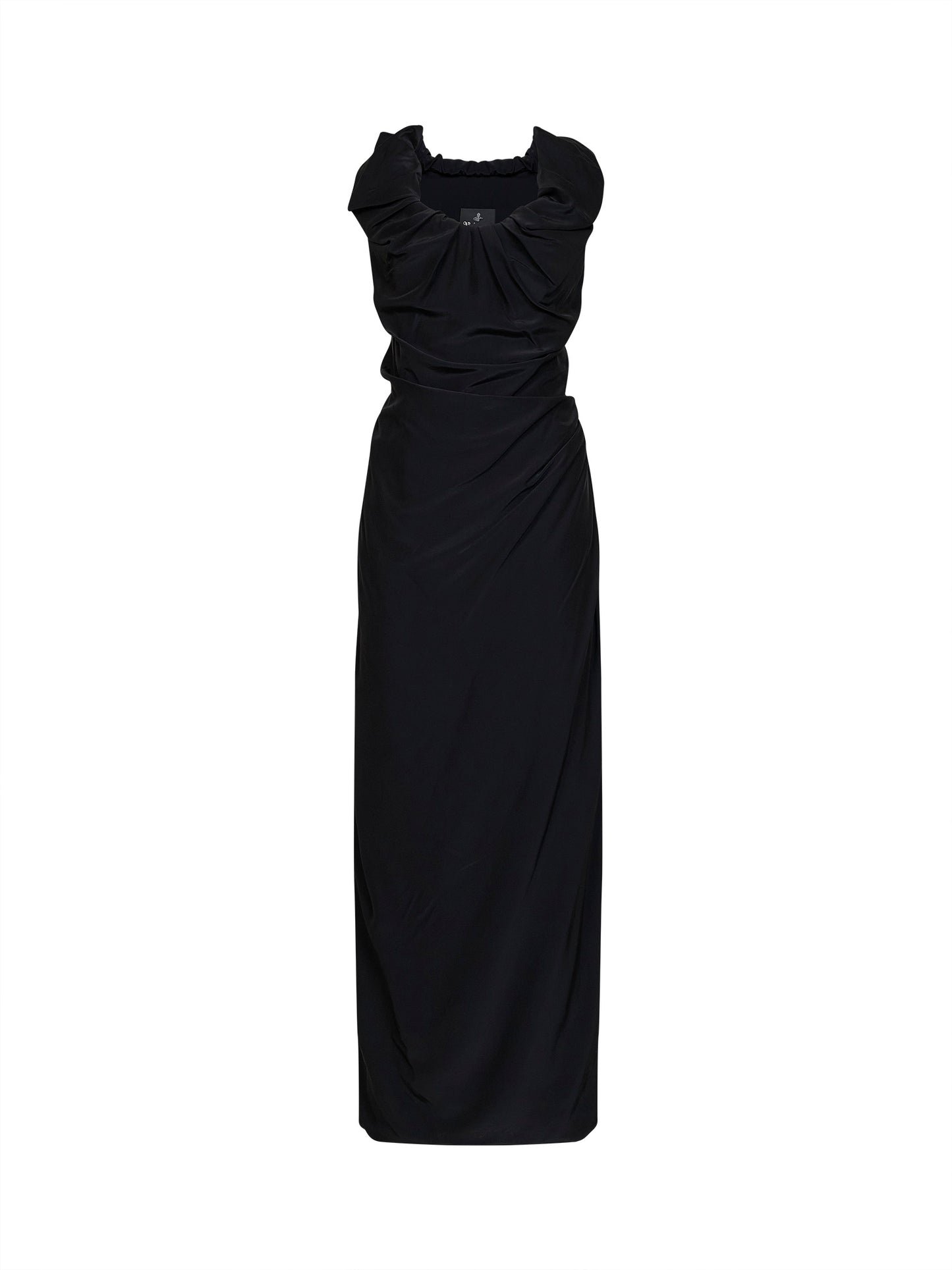 Black viscose and silk Ginnie Amber long dress