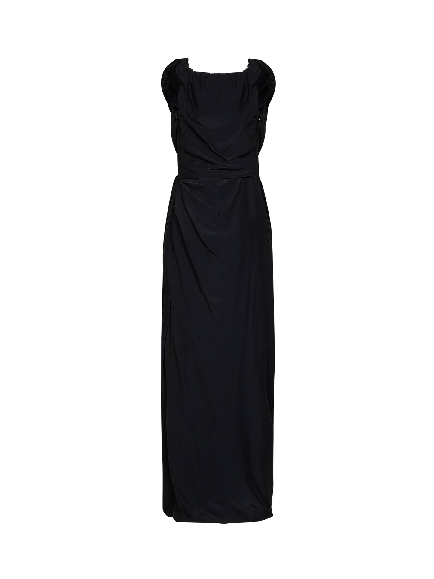 Black viscose and silk Ginnie Amber long dress