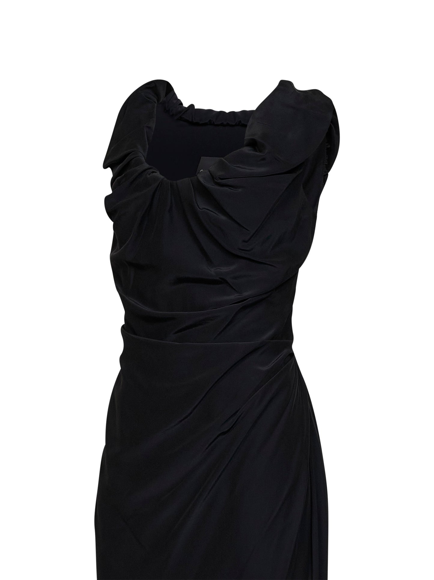 Black viscose and silk Ginnie Amber long dress