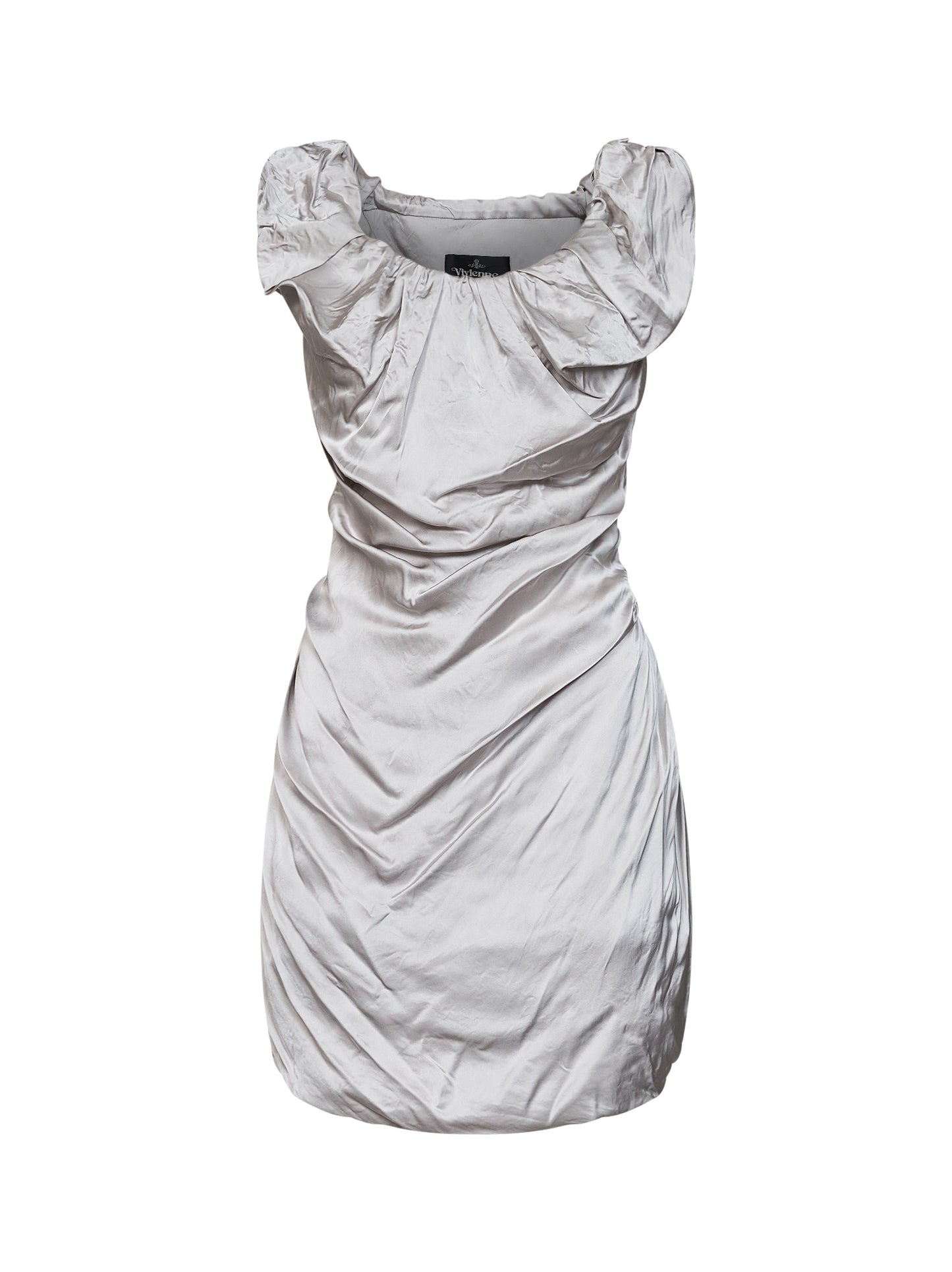 Mother-of-pearl viscose satin Twisted Ginnie mini dress