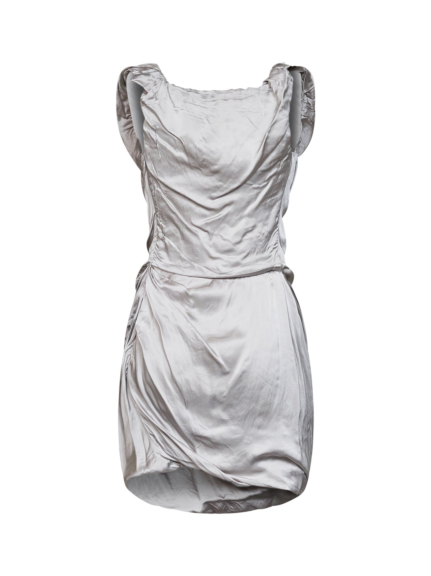Mother-of-pearl viscose satin Twisted Ginnie mini dress