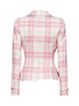 Giacca Drunken in tartan di lana vergine avorio e rosa