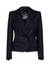 Midnight blue and black striped wool Georgia double-breasted jacket