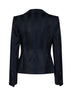 Midnight blue and black striped wool Georgia double-breasted jacket