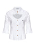 White cotton Toulouse shirt with cut-out detail