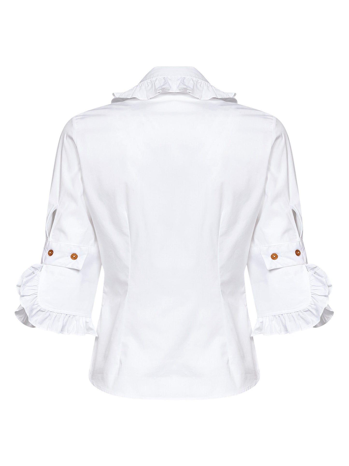 White cotton Toulouse shirt with cut-out detail