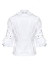 White cotton Toulouse shirt with cut-out detail