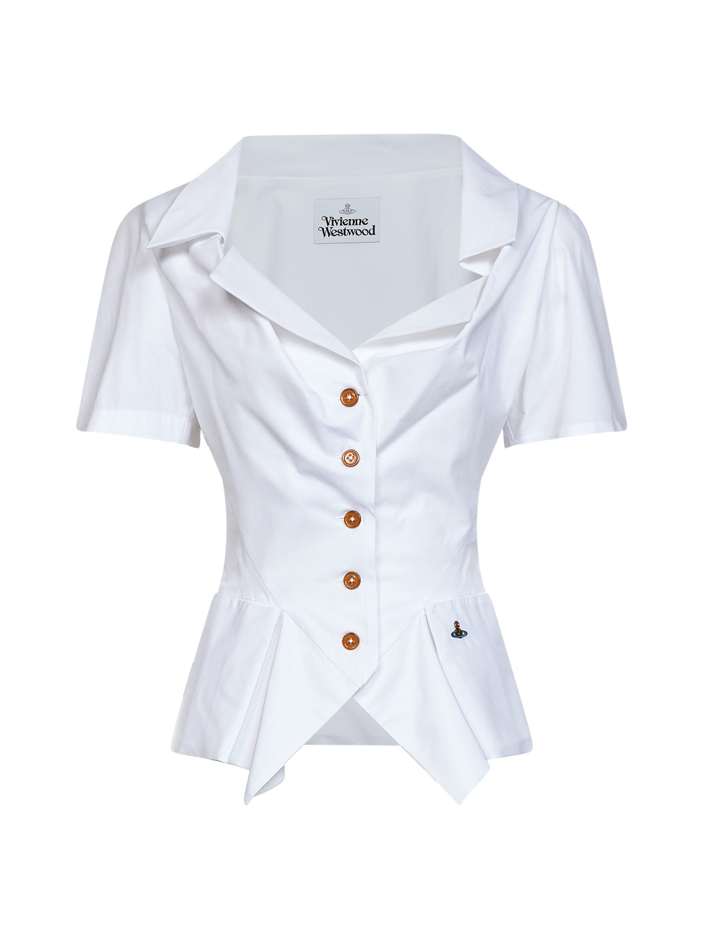 Camicia a maniche corte SS Monday in popeline bianco<BR/>