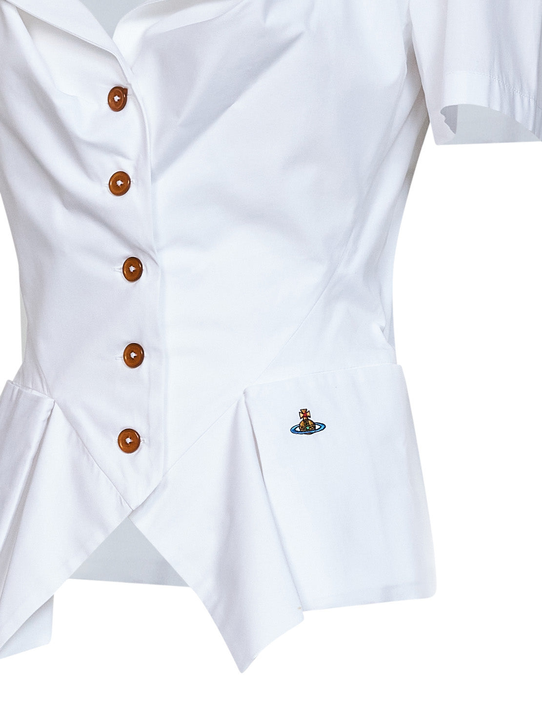 Camicia a maniche corte SS Monday in popeline bianco<BR/>