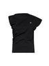 Black cotton jersey Hebo draped top