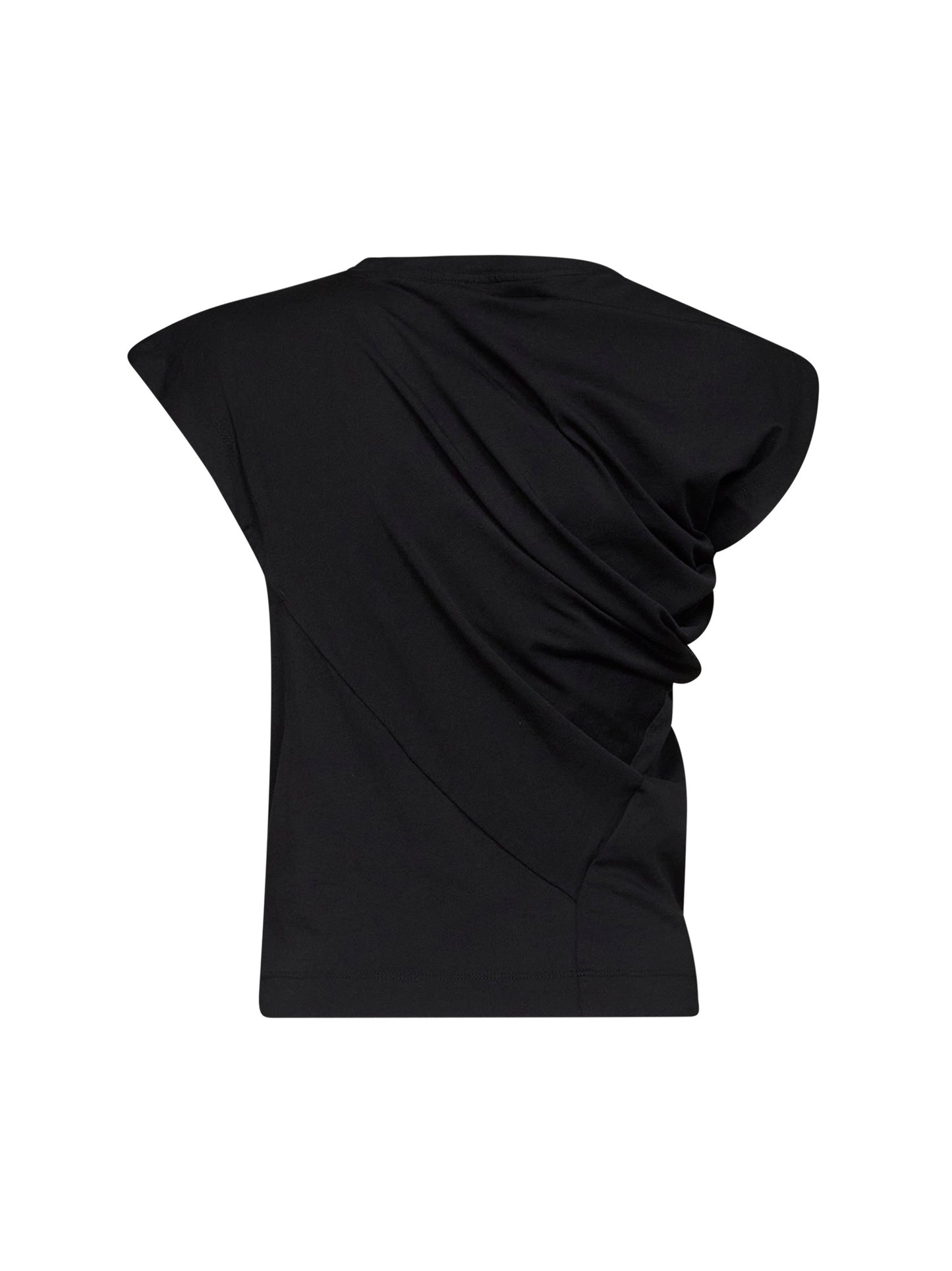 Black cotton jersey Hebo draped top