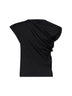 Black cotton jersey Hebo draped top