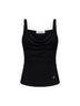 Black ribbed jersey Anna draped top