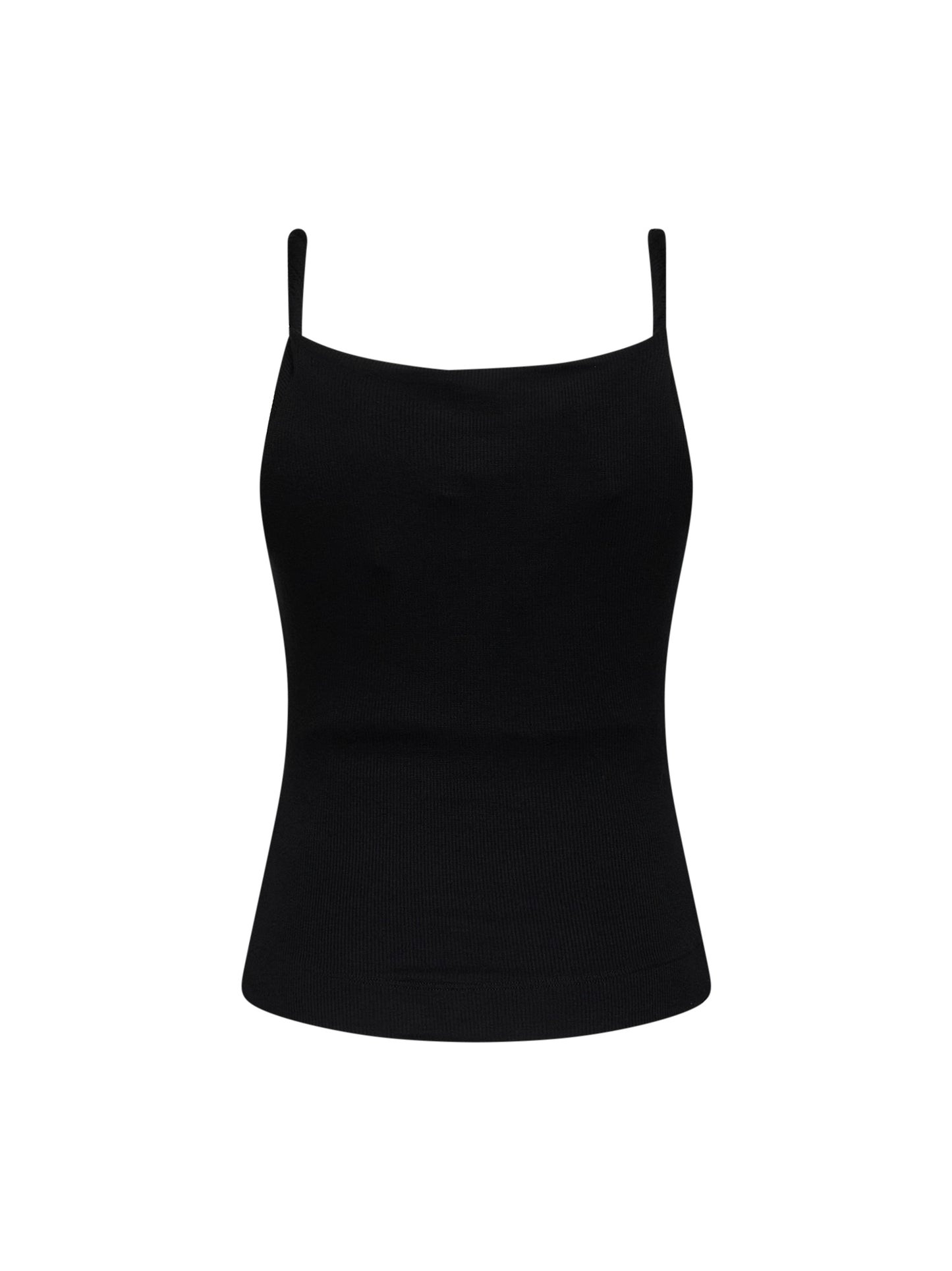 Black ribbed jersey Anna draped top